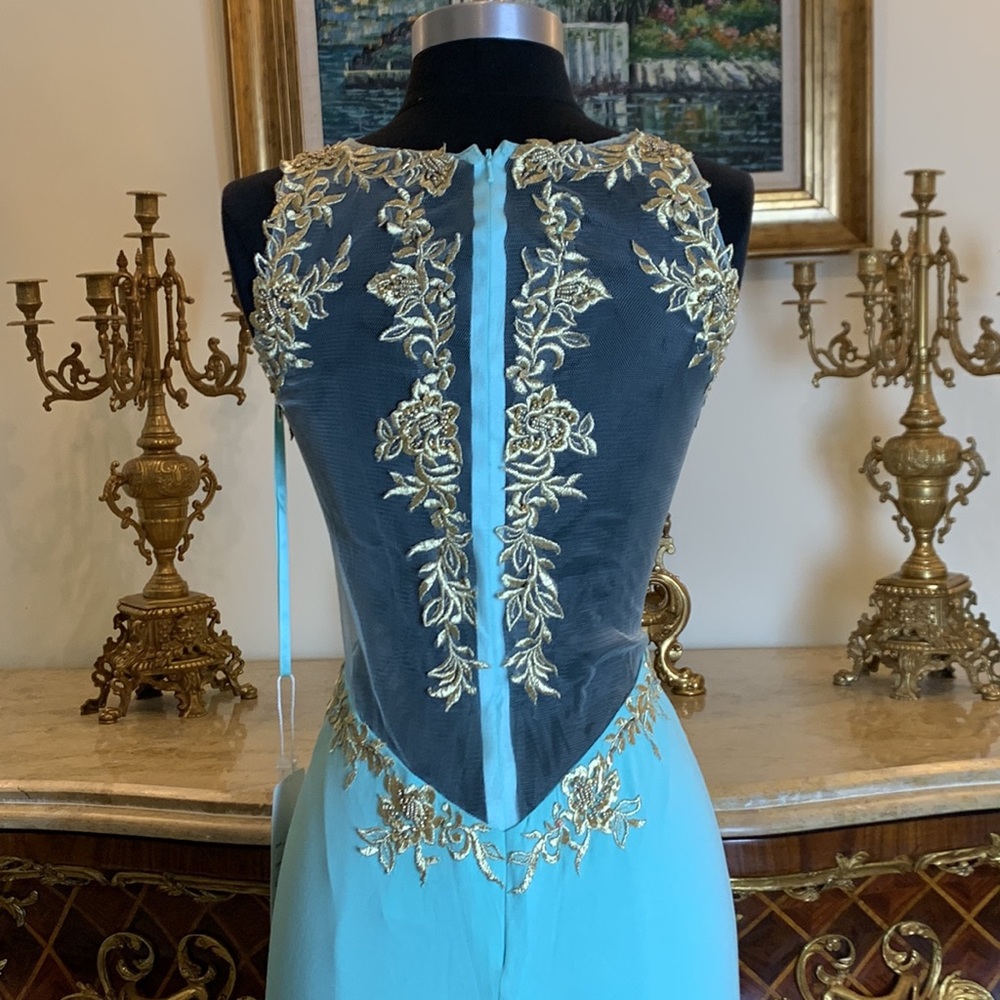 Illusion stretch embroidery beaded bodice evening prom dress - Picture 5 of 6